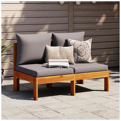 Lusso Casadino - Divano Giardino Senza Braccioli Cuscini 2 Posti Massello Acacia - Foto 8