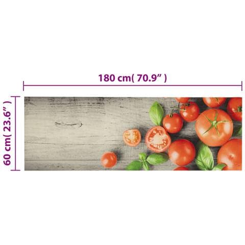 Lusso Casadino -  Tappeto Da Cucina Lavabile Pomodori 60x180 Cm In Velluto - Foto 5