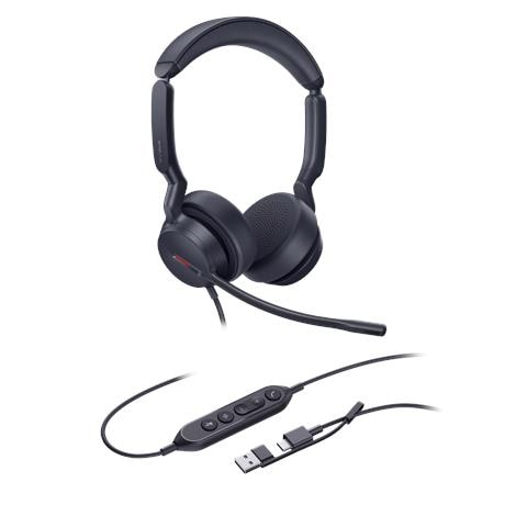 UH44 Dual UC USB-C /A Auricolare Cablato A Padiglione Ufficio USB Type-C / USB Type-A Nero - Foto 2