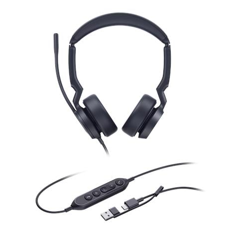 UH44 Dual UC USB-C /A Auricolare Cablato A Padiglione Ufficio USB Type-C / USB Type-A Nero - Foto 1