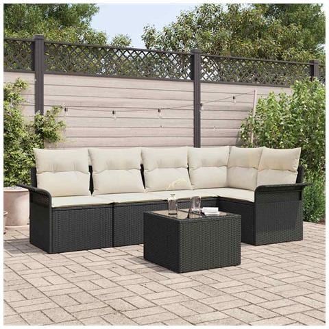 Set divano giardino 5 pezzi con cuscini polyrattan marrone - Foto 2