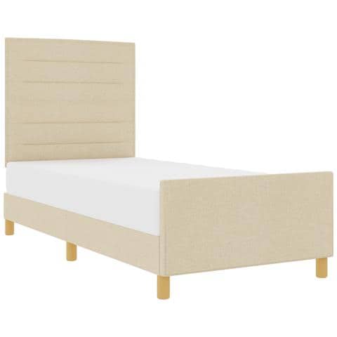 Struttura letto crema  90x190 cm in tessuto - Foto 1