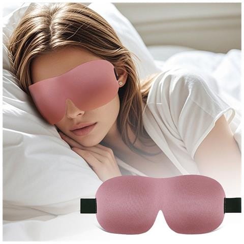 Mascherina Per Dormire Oscurante 3d Per Viaggio Aereo Con Design Ergonomico Pink - Foto 4