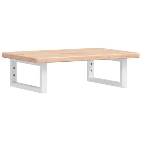 Ripiano a Parete per Lavabo in Acciaio e Massello di Rovere - Foto 1