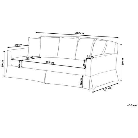 Rivestimento Per Divano A 3 Posti Gilja Bianco Sporco - Foto 7