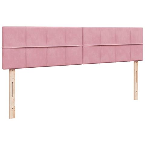 Struttura Letto Pouf con Materassi Rosa 200x200 cm Velluto - Foto 9