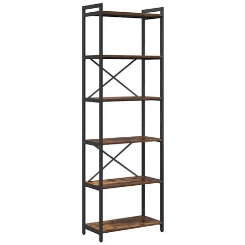 Libreria Rovere fumo 60 x 30 x 188 cm Legno multistrato - Foto 1