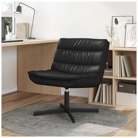 Sedia girevole Nero 63 x 75 x 76 cm Pelle sintetica - Foto 2