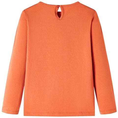 Maglietta da Bambina a Maniche Lunghe Arancione Bruciato 140 - Foto 2