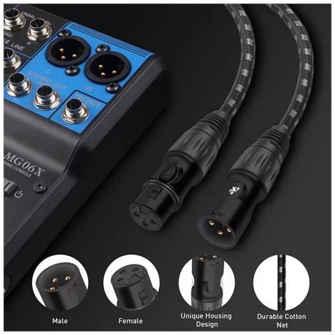 Cavo Di Prolunga Xlr Maschio-femmina - Compatibile Con Microfono, Mixer, Amplificatore E Altoparlante 3 M - Foto 6