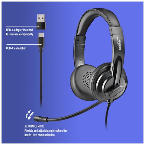 VOX605 USB-C Auricolare Cablato A Padiglione Musica e Chiamate USB tipo-C Nero - Foto 2