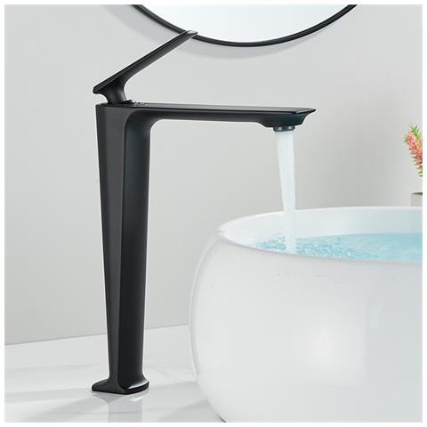 Rubinetto per lavabo da bagno, Blackswan, tipo M200, modello alto nero opaco, misura 28 cm - Foto 2