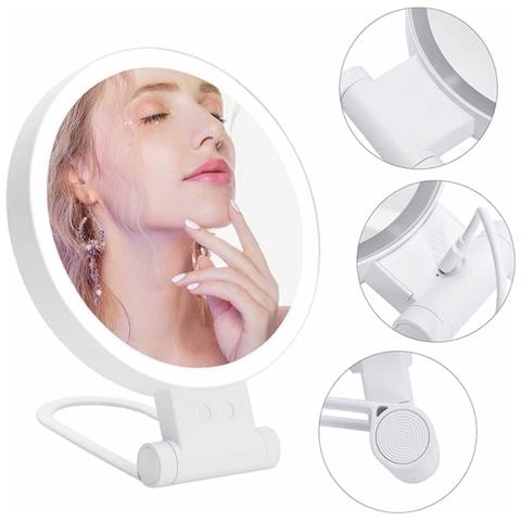Specchio Led Per Trucco Con Ingrandimento 20x - Specchio Da Tavolo Bifacciale - Foto 1