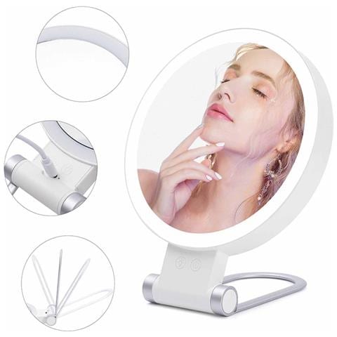 Specchio Led Per Trucco Con Ingrandimento 20x - Specchio Da Tavolo Bifacciale - Foto 2