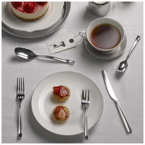 Infinito Set 24 posate acciaio inox 18/0 - Servizio per 6 Persone - forchetta, coltello, cucchiaio e cucchiaino - Design elegante per tavole moderne - Foto 3