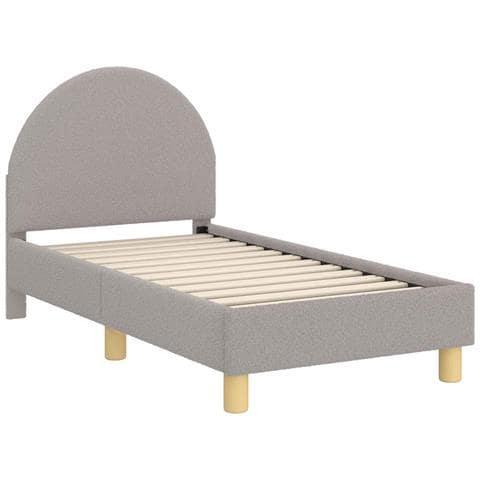 Struttura letto per bambini con testata Grigio Chiaro Bouclé - Foto 1