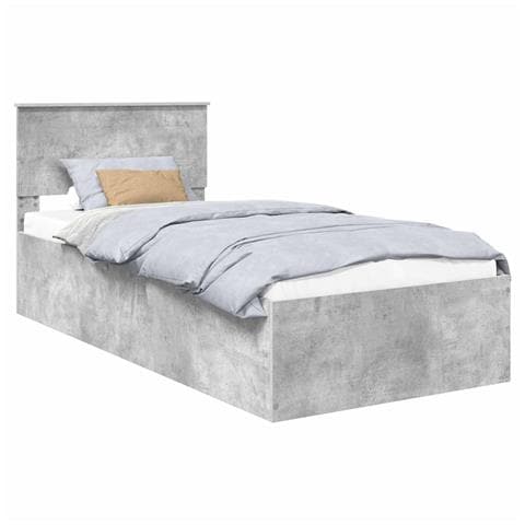 Struttura del letto con testiera Grigio cemento 120 x 200 cm - Foto 1