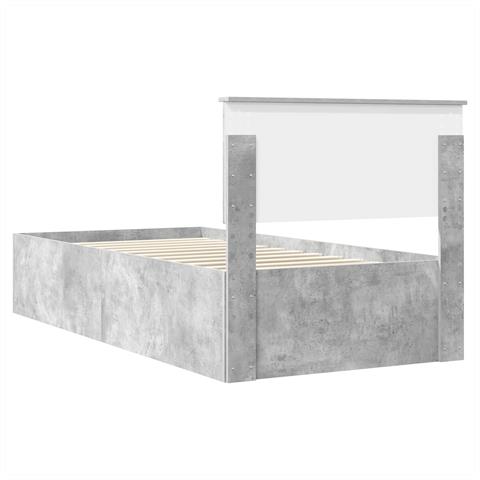 Struttura del letto con testiera Grigio cemento 120 x 200 cm - Foto 9