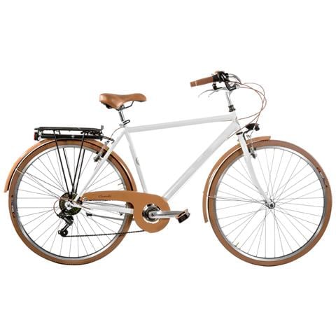 Bici Misura 28 Linea Retro Bicicletta Uomo Retro6vu Con Cambio 6v Completa Di Accessori Con Luci A Led Finiture Marroni - 52 Nero Opaco Marrone - Foto 2