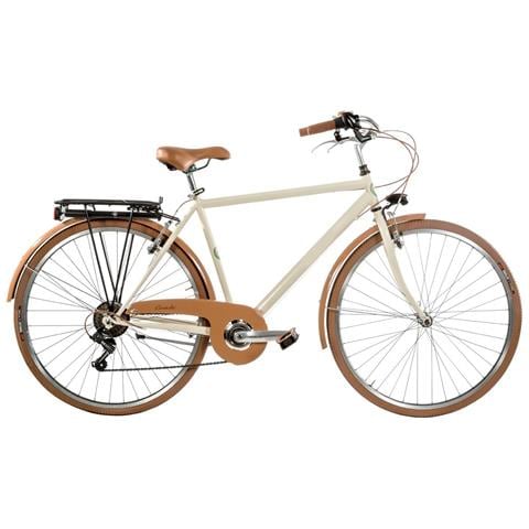 Bici Misura 28 Linea Retro Bicicletta Uomo Retro6vu Con Cambio 6v Completa Di Accessori Con Luci A Led Finiture Marroni - 52 Nero Opaco Marrone - Foto 3
