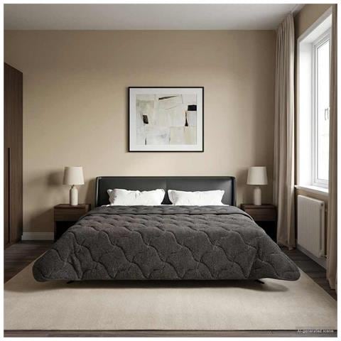 Duvet Estivo Antracite 200 x 240 cm Microfibra e Fleece Teddy - Foto 2