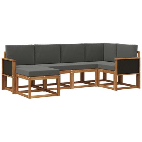 Set di divani da esterno 6 pcs Naturale e Antracite - Foto 1