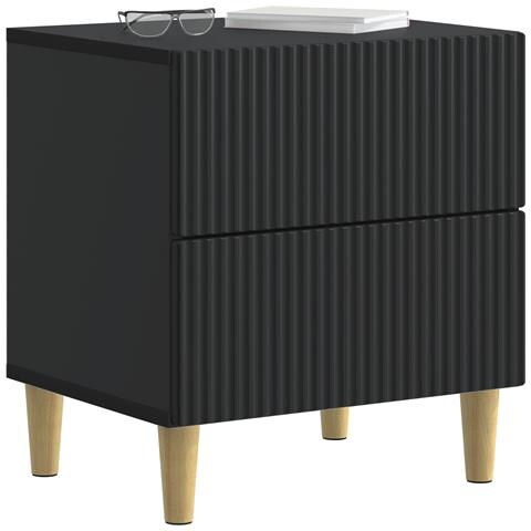 Armadio da Notte Nero 43 x 34,5 x 48 cm Legno ingegnerizzato - Foto 2