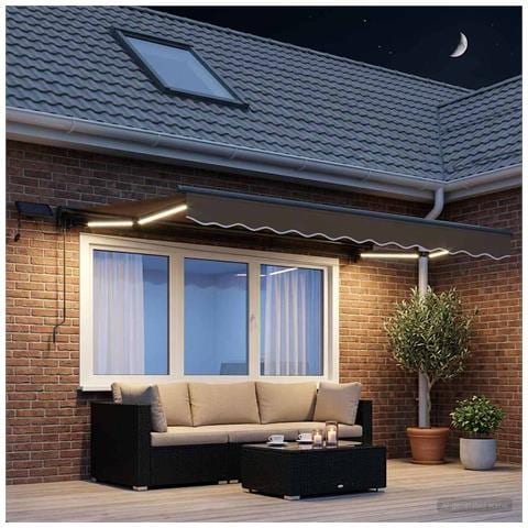 Cornice per Tenda Manuale con LED Tortora 3,5 x 2 m - Foto 2