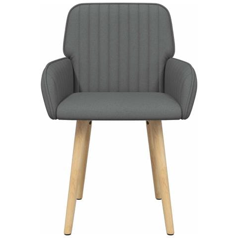 Sedie da pranzo 2 pcs Tessuto Grigio Scuro 56,5 x 50 x 87,5 cm - Foto 2