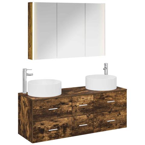 Set di mobili per il bagno 4 pcs Rovere Fumo - Foto 1