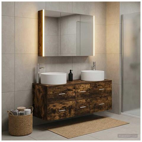 Set di mobili per il bagno 4 pcs Rovere Fumo - Foto 2