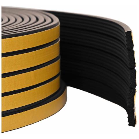 Nastro adesivo per finestre Nero 10 x 4 mm 50 m Schiuma EPDM - Foto 1