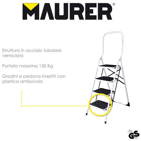Sgabello in acciaio 4 gradini antiscivolo - Foto 2