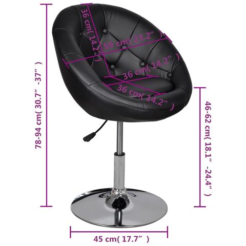 Sgabello da Bar Nero in Similpelle - Foto 5