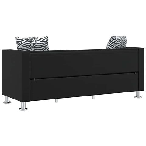 Divano a 3 Posti in Similpelle Nero 170 x 62,5 x 63 cm - Foto 2