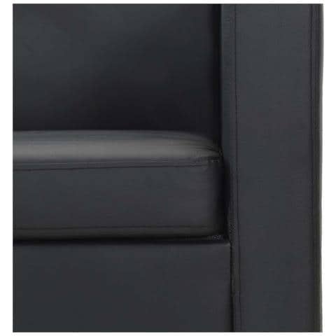 Divano a 3 Posti in Similpelle Nero 170 x 62,5 x 63 cm - Foto 6
