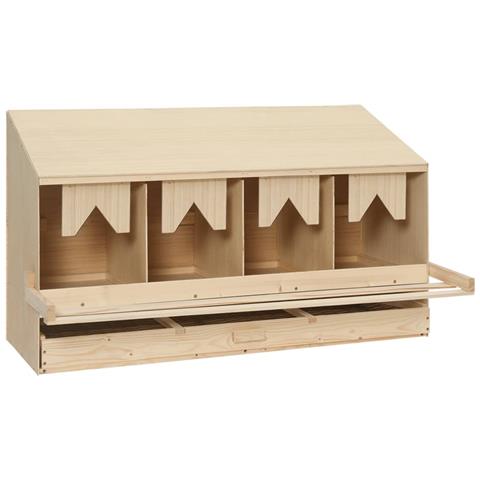Casetta Cova per Galline 4 Scomparti 106x40x59 cm Legno di Pino - Foto 2