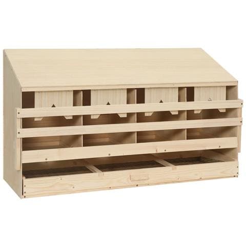 Casetta Cova per Galline 4 Scomparti 106x40x59 cm Legno di Pino - Foto 1