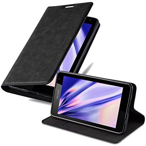 Custodia Compatibile Con Nokia Lumia 535 In Nero Di Notte - Coperchio Protettiva Con Chiusura Magnetica, Funzione Stand E Tasca Per Le Carte - Foto 1