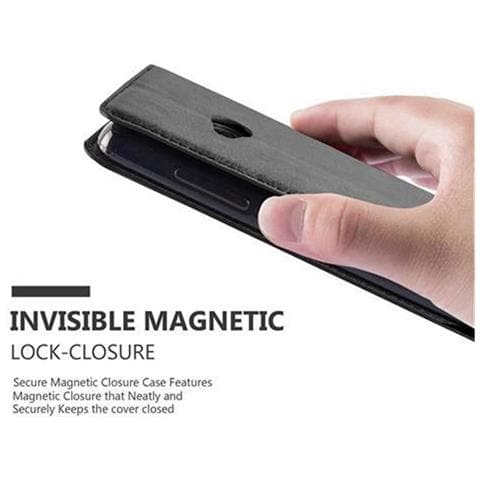 Custodia Compatibile Con Nokia Lumia 535 In Nero Di Notte - Coperchio Protettiva Con Chiusura Magnetica, Funzione Stand E Tasca Per Le Carte - Foto 9