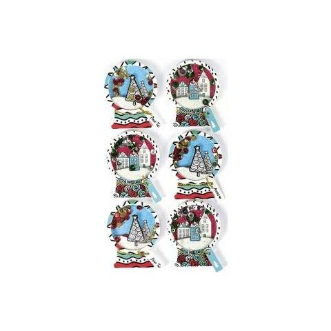 6 Adesivi 3d Di Natale - Palline Da Neve 5 Cm - Foto 1