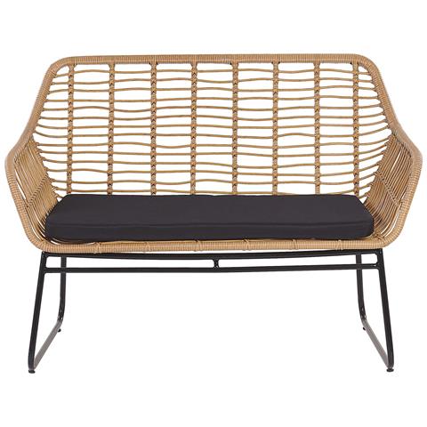 Set Di Mobili Da Giardino In Rattan Beige / Nero A 4 Posti Minori - Foto 16