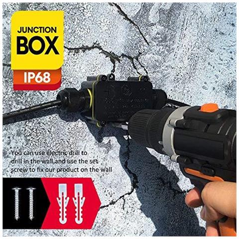 Impermeabile Scatola Di Giunzione Ip68 2-way Esterni Per Cavi Scatole Di Connessione Elettrica Con Terminale Esterno Accoppiatore Manica Per 4 Millimetri-12 Millimetri Diametro Del Cavo - Foto 4