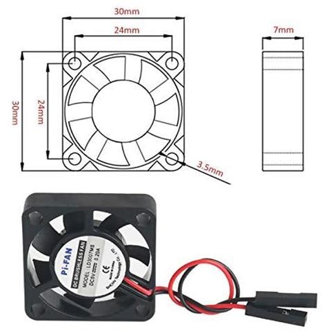 Lampone Pi Ventilatore Di Cc Senza Spazzola Ventilatore 3.3v 5v Dissipatore Di Separazione Terminale Per Raspberry Pi 4b 3b 3b Zero Zero W O Altro Robot Progetti (2 Pacchetti)  - Foto 2