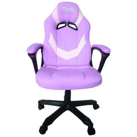Sedia Da Gaming Poltrona Da Gioco Ufficio Regolabile Con Ruote Viola Rosa - Foto 2