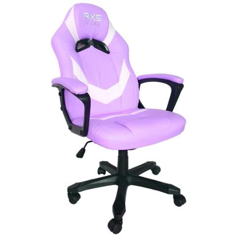 Sedia Da Gaming Poltrona Da Gioco Ufficio Regolabile Con Ruote Viola Rosa - Foto 4