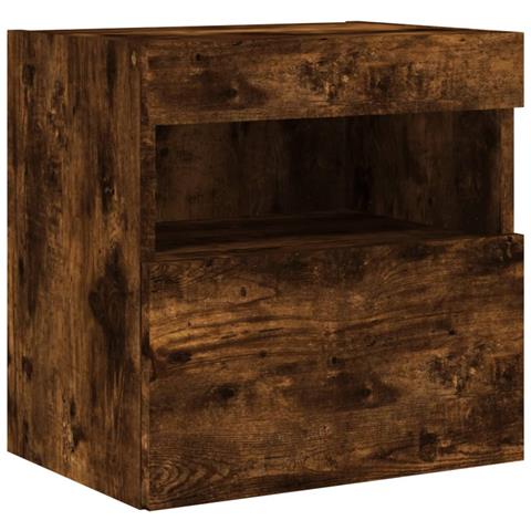 Mobile Tv A Parete Con Luci Led Rovere Fumo 40x30x40 Cm - Foto 3