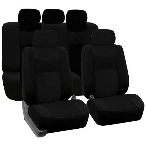 Kit Coprisedili Mod. A18 Per Auto Universale Con Copri Cintura E Volante Inclusi Completo Per Anteriori E Posteriori, Colore Nero - Foto 1