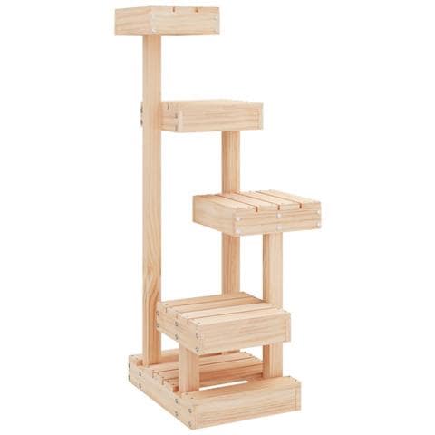 Albero per Gatti 45,5x49x103 cm in Legno Massello di Pino - Foto 1