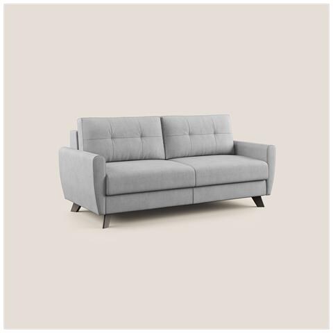 Callisto Divano letto matrimoniale in tessuto morbido impermeabile T02 168 cm (mat. 120x197) grigio chiaro - Foto 1